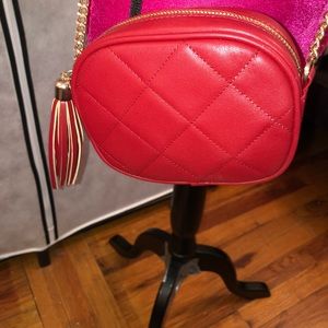 Red Crossbody Faux Leather bag